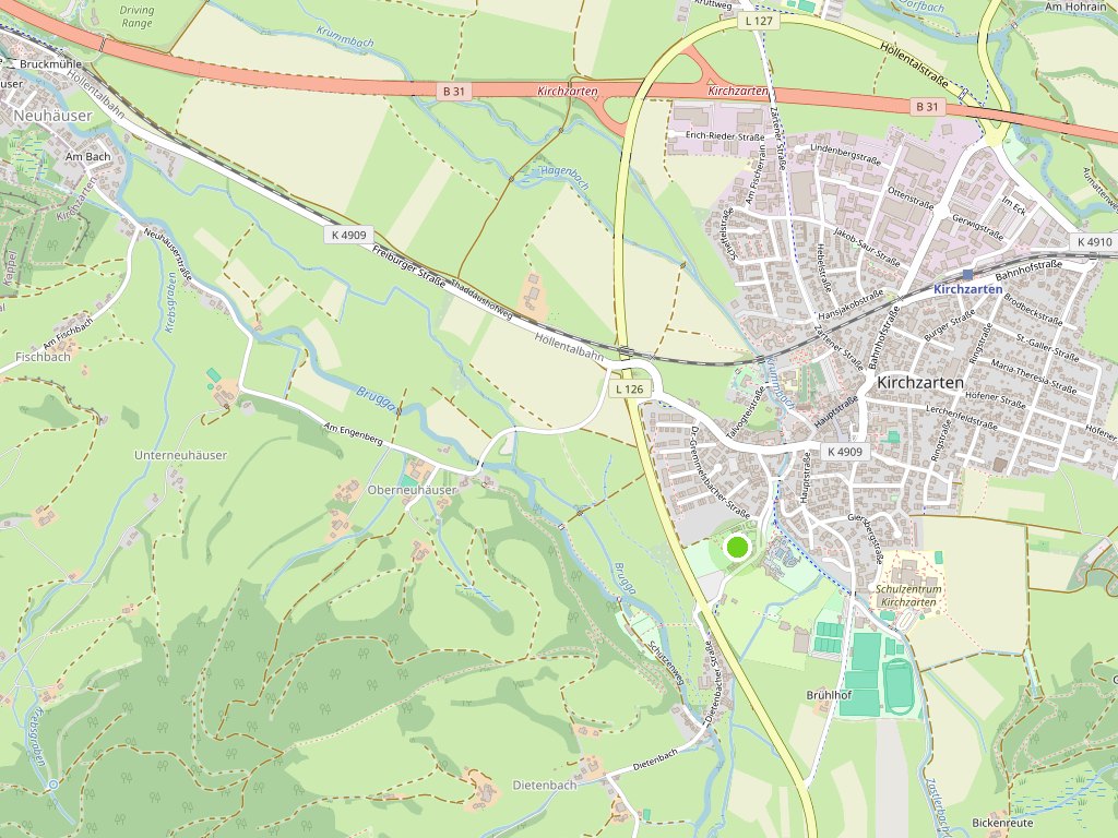 Karte mit dem Standort der Black Forest Studios in Kirchzarten bei Freiburg